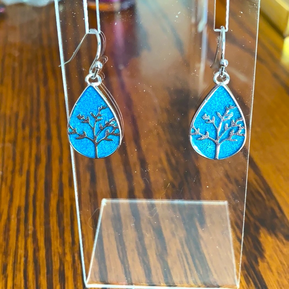 COPY - Lovely blue and sterling silver earrings - Picture 3 of 3